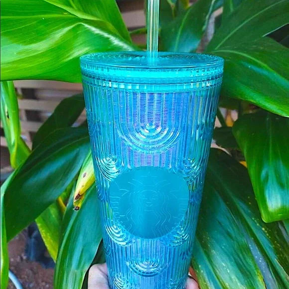 💎🧜‍♀️Starbucks 2022 Teal Mermaid Scale Iridescent Venti Tumbler cold cup💎 - Picture 4 of 6